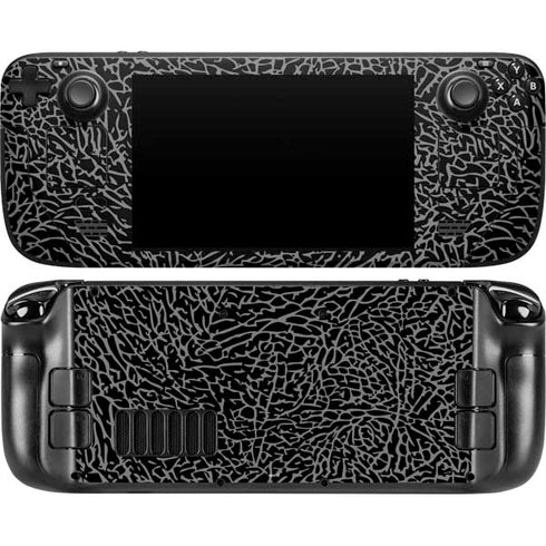 Elephant Print Black Steam Deck Handheld Gaming Computer Skin